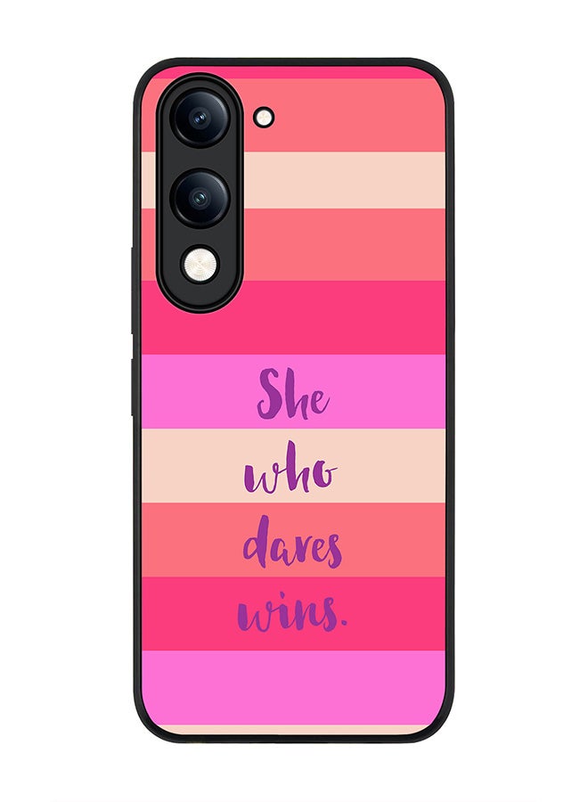 For vivo Y29s 5G / Y19s 5G Case,Slim fit Camera Protection, Shockproof Thin Phone cover  - She who dares wins